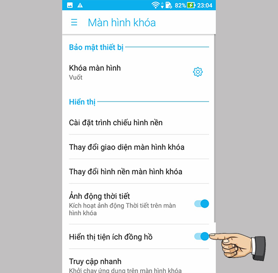Kích hoạt tính năng lên